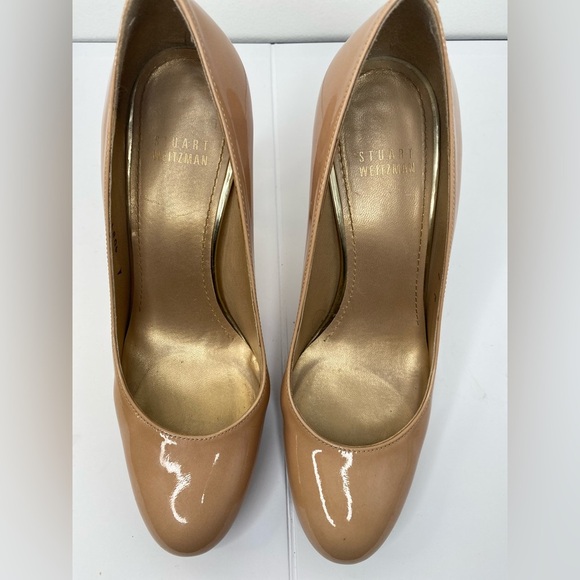STUART WEIZTMAN 7 Elegant Luxury Designer Tan High Heels - Picture 5 of 10